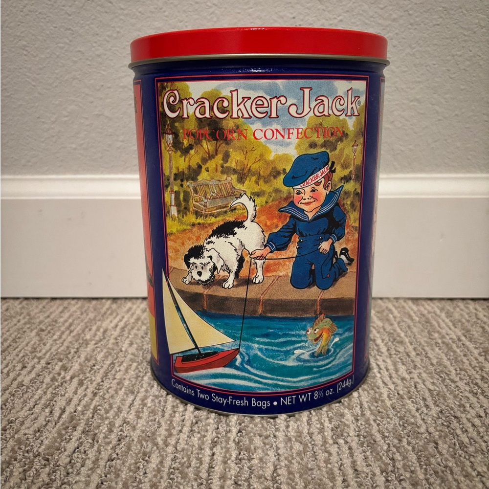 Limited Edition 1992 Cracker Jack collector tin - third in series, 8.5”